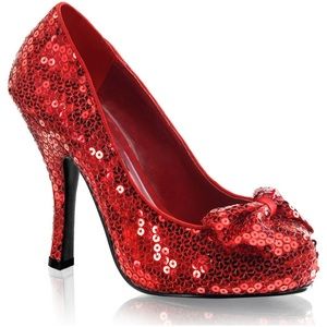 Red Sequin Heels- Ruby Slippers - Brand New